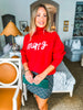 Merry Turtle Neck Sweater- Red/White