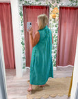 Nantucket Stripe Maxi Dress-Green