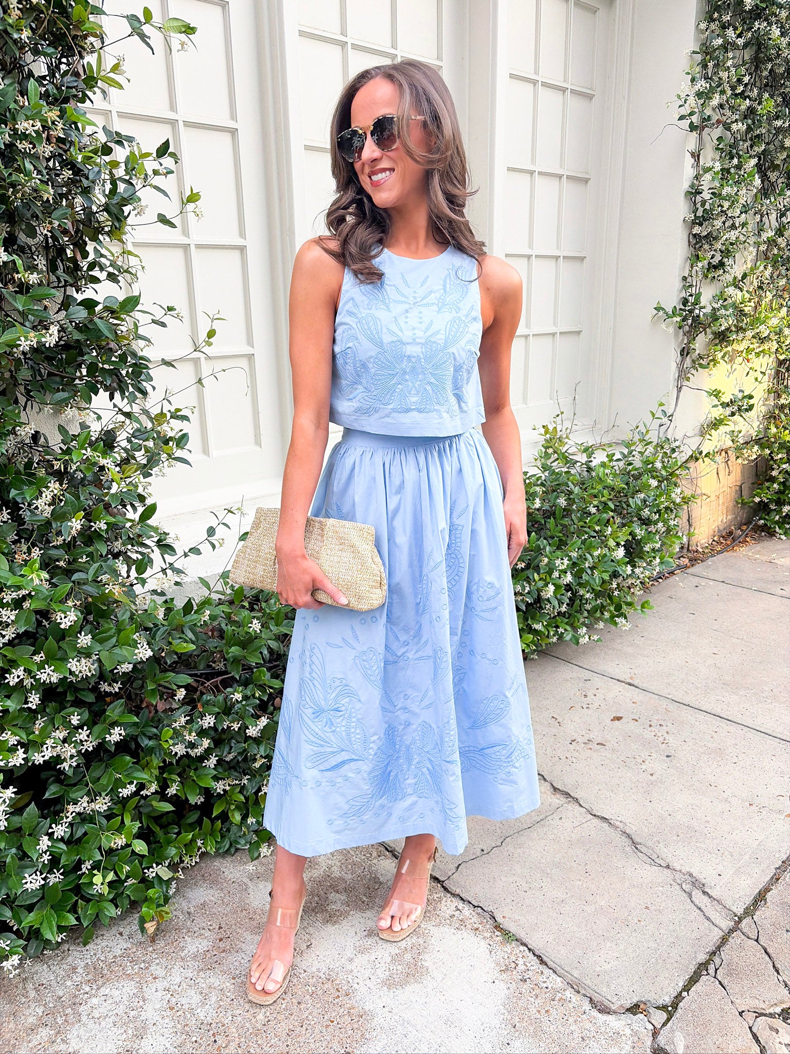Capri Coast Embroidered Skirt Set