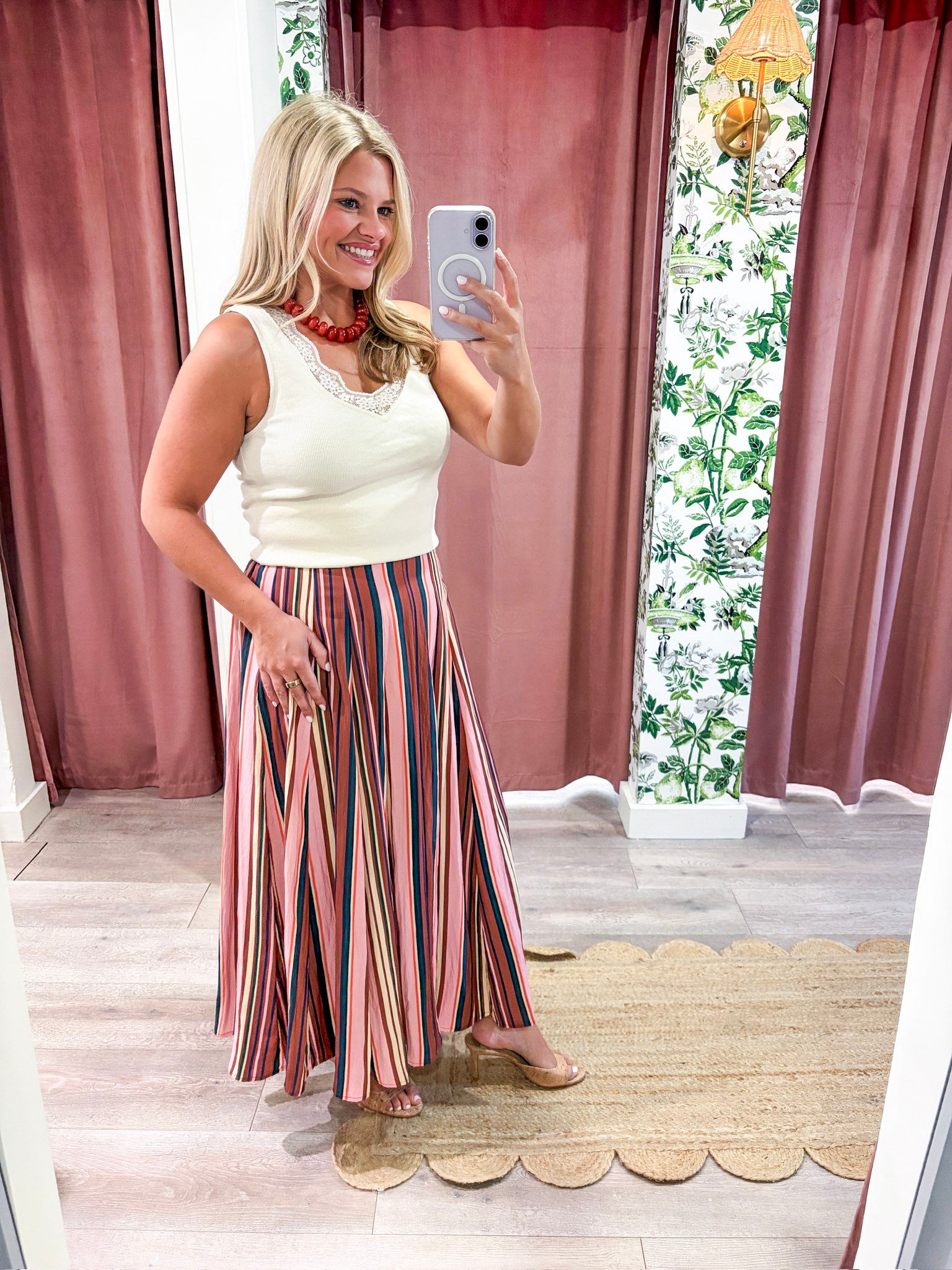 Vivid Hues Midi Skirt