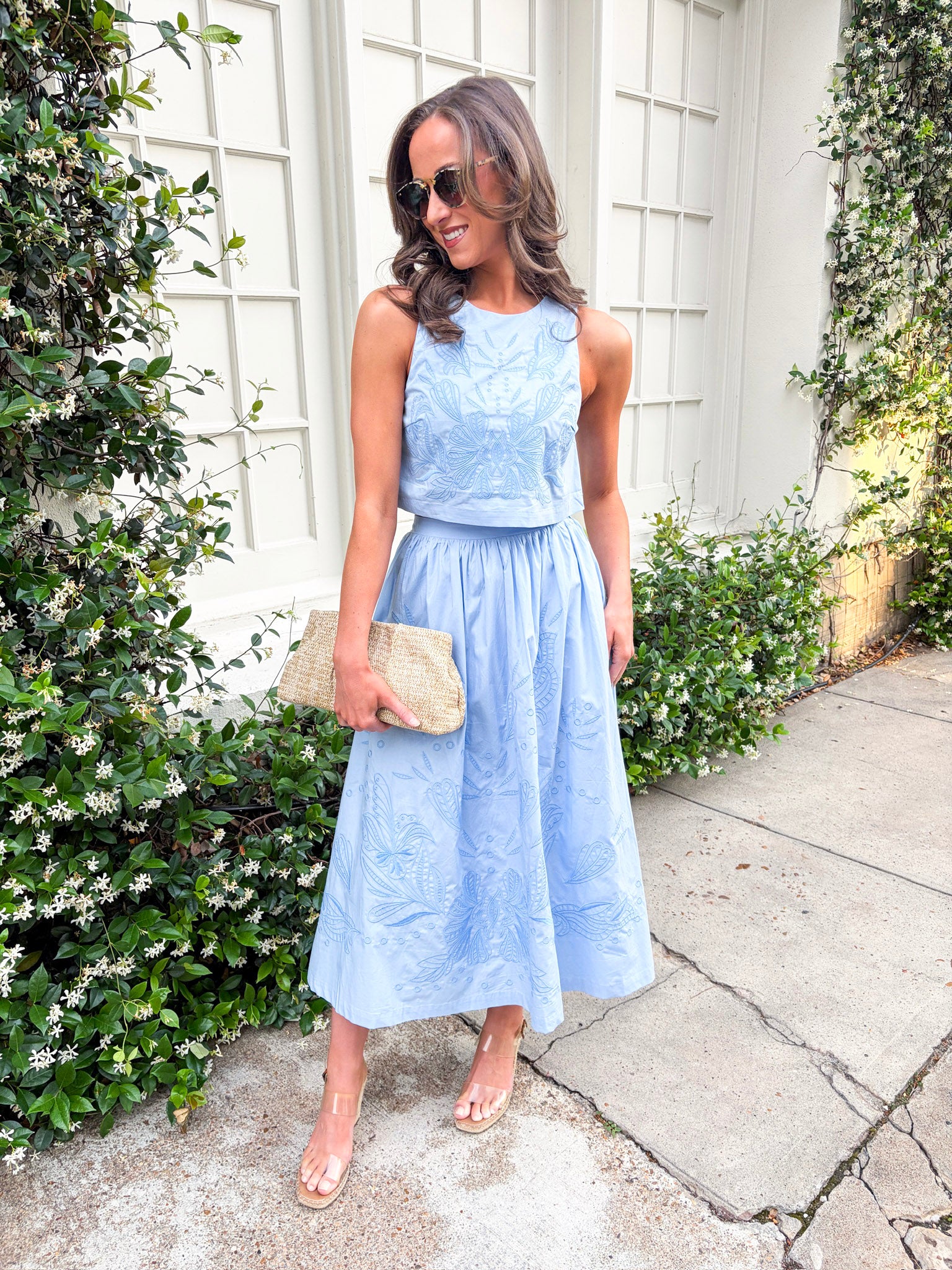 Capri Coast Embroidered Skirt Set
