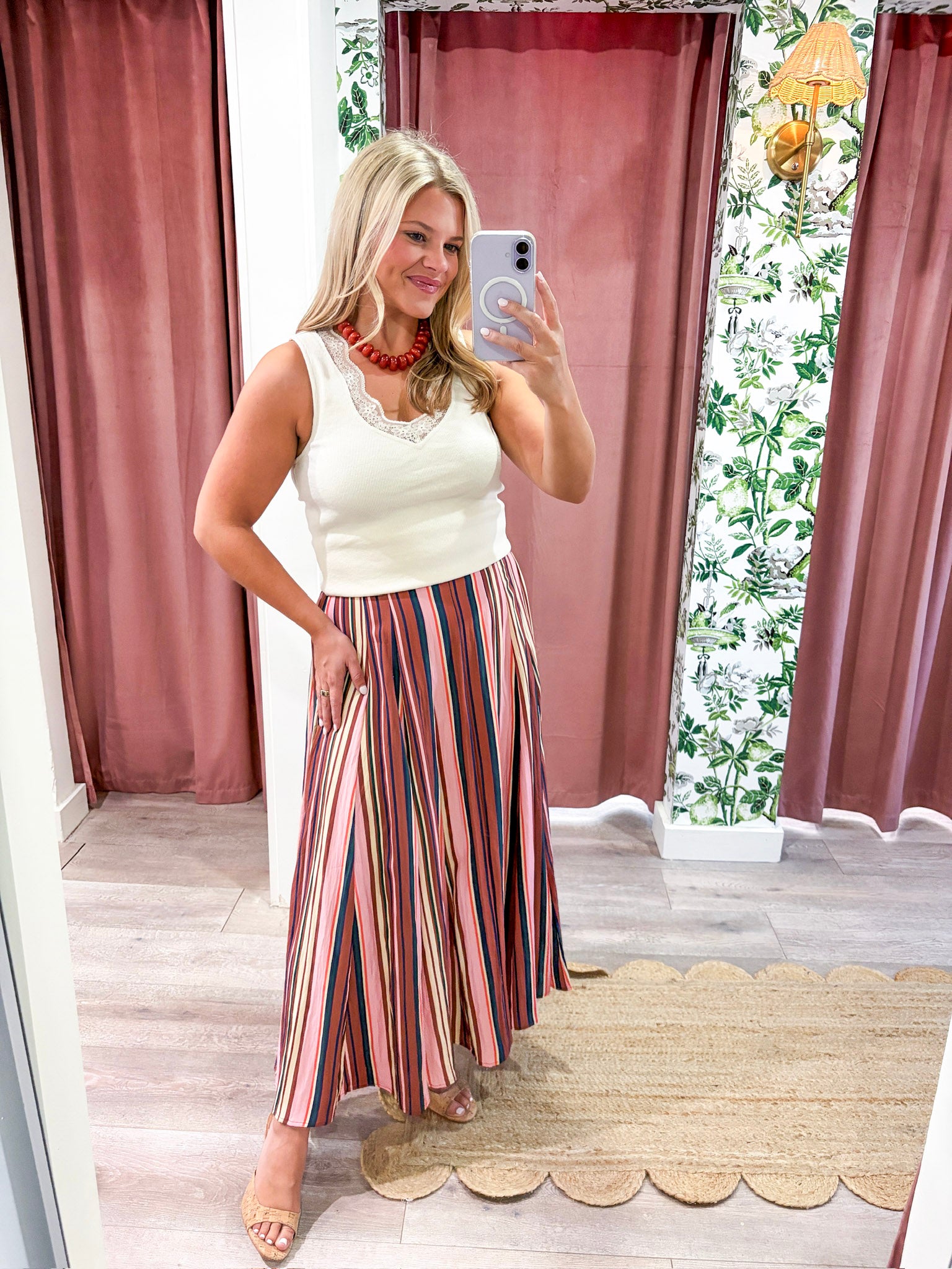 Vivid Hues Midi Skirt