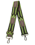 Mayan Print Bag Strap-Lime/Pink/Brown