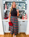 Favorite Time Plaid Midi Skirt-Green