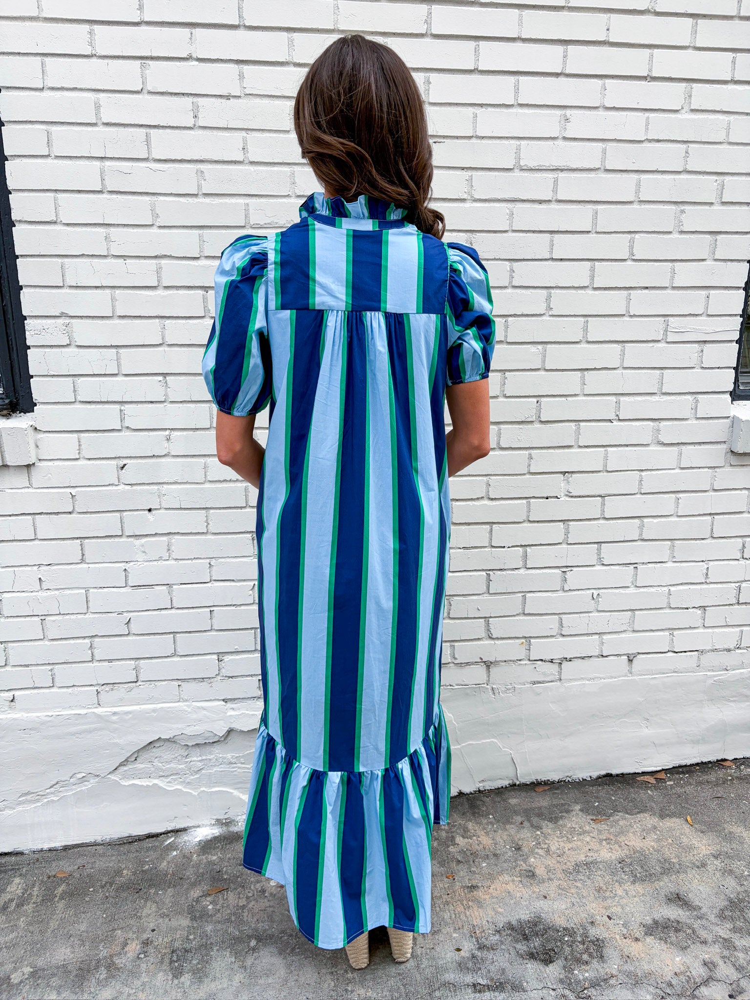 Sail Into Summer Midi Dress-Blue Green