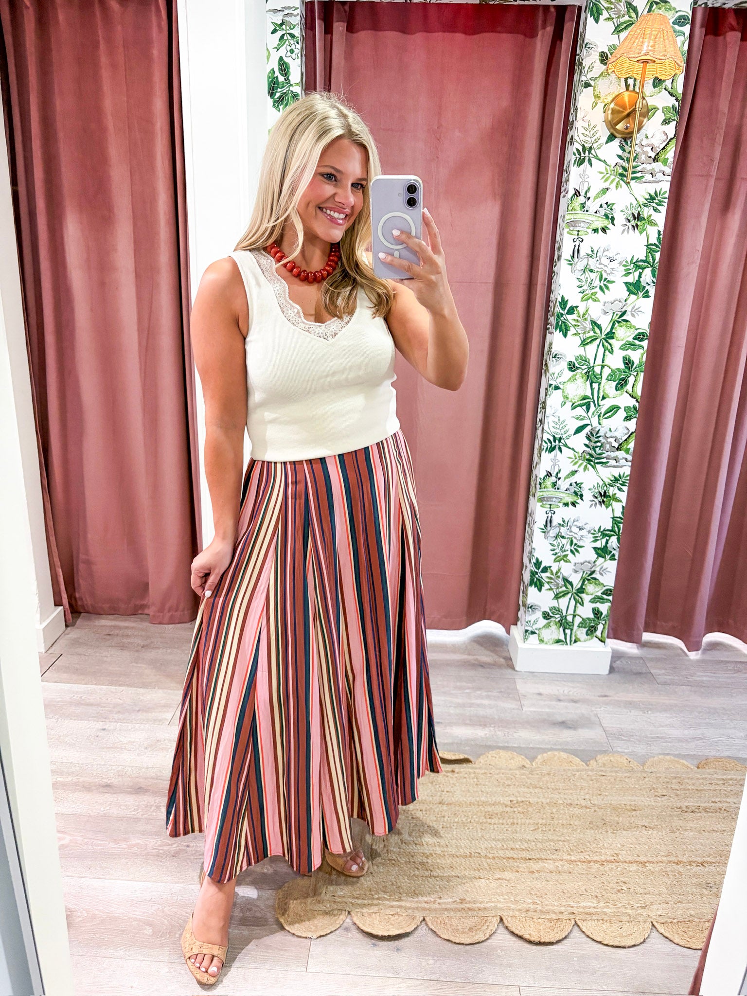 Vivid Hues Midi Skirt
