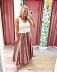 Vivid Hues Midi Skirt