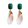 Pink Shell and Green Malachite Earrings