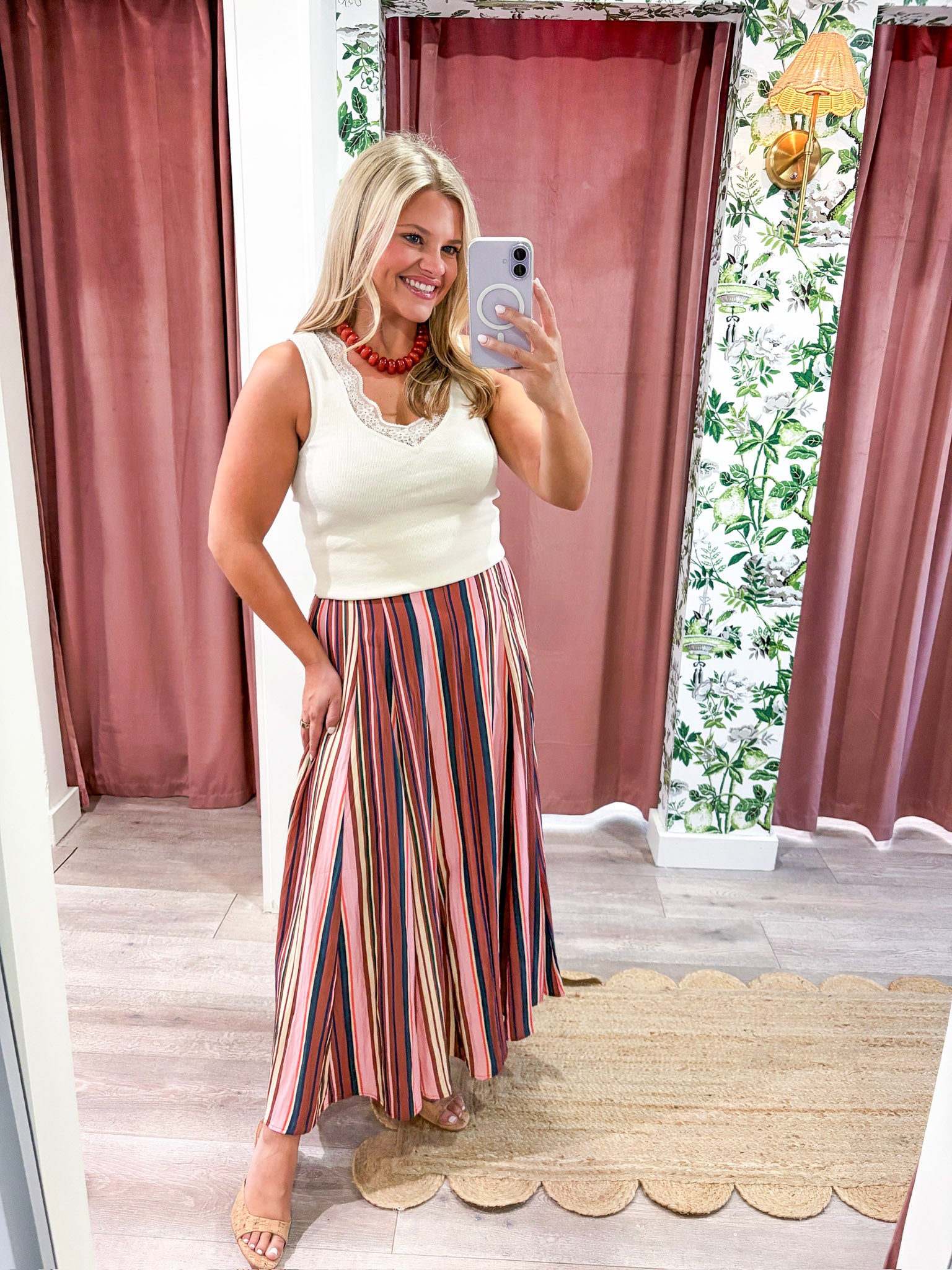 Vivid Hues Midi Skirt