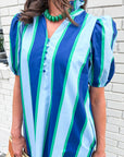 Sail Into Summer Midi Dress-Blue Green