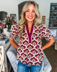 Hopeful Dreamer Floral Top-Wine