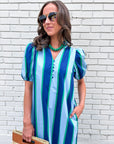 Sail Into Summer Midi Dress-Blue Green
