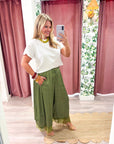 Arabian Nights Balloon Pants-Olive