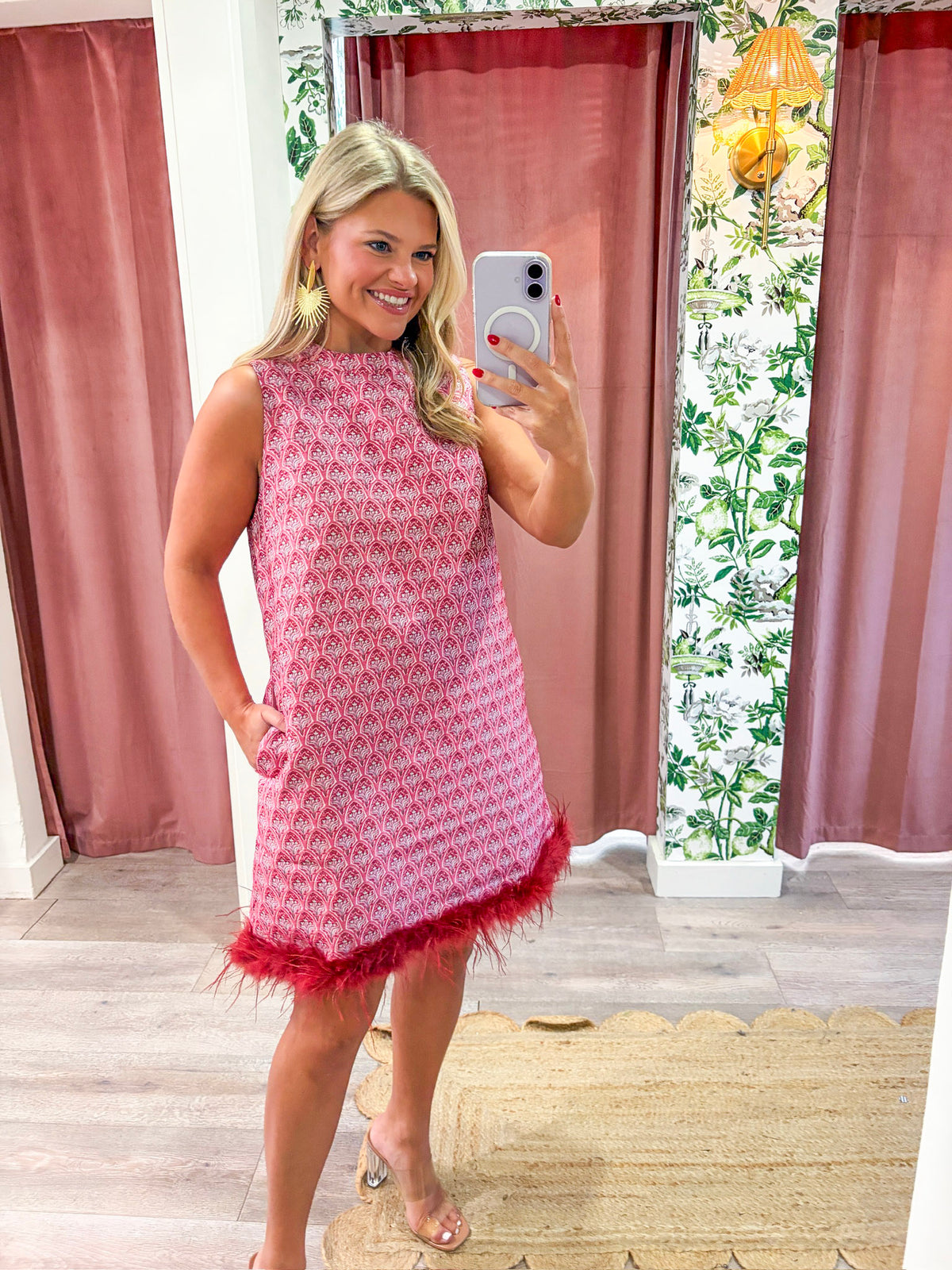Feather Muse Jacquard Dress