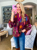 Bistro Charm Floral Top-Burgundy
