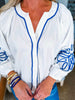 Bold Breeze Embroidered Top-White