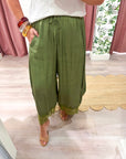 Arabian Nights Balloon Pants-Olive
