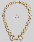 Equestrian Horse Bit Chain Link Necklace Set