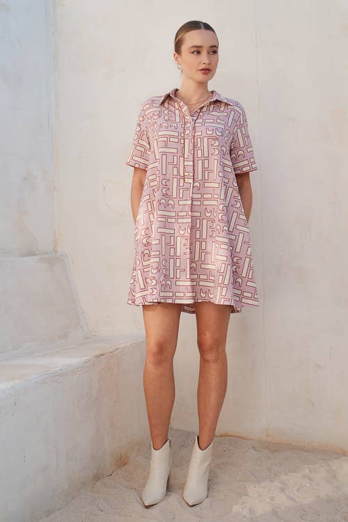 Modern Appeal Abstract Shirt Dress