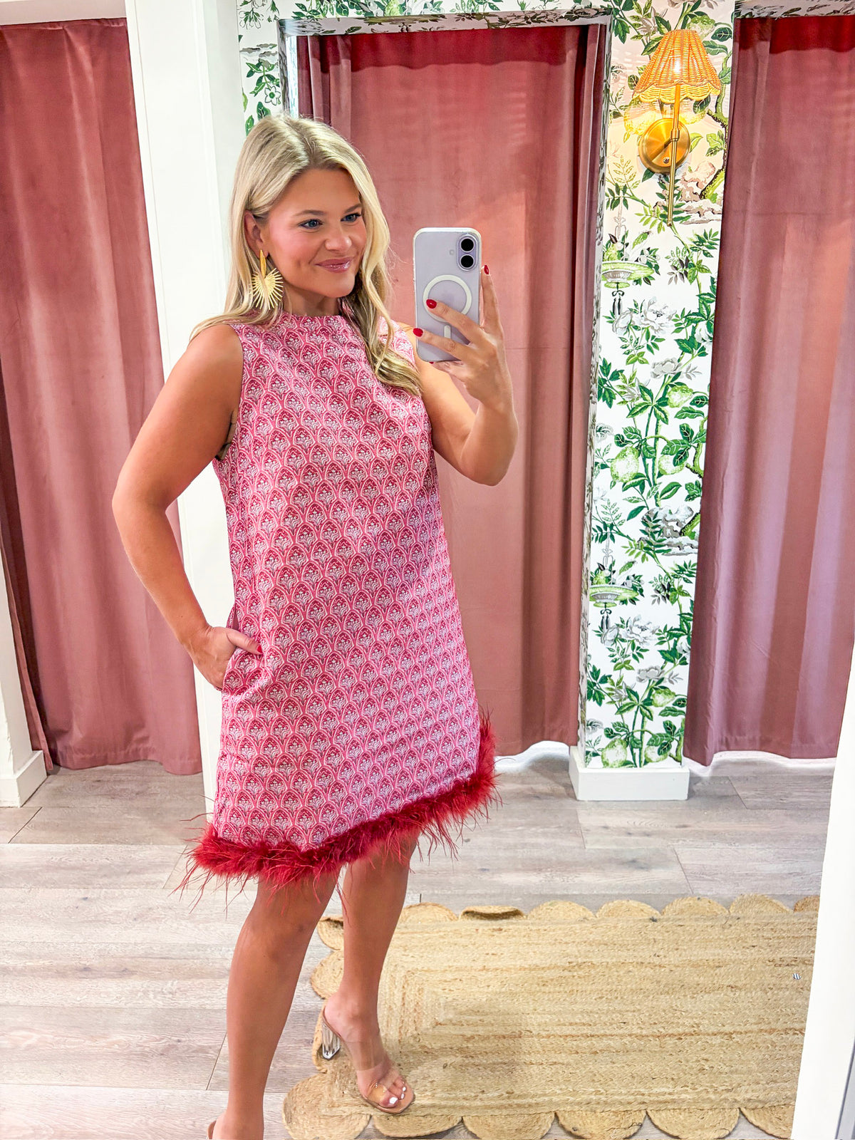 Feather Muse Jacquard Dress
