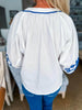 Bold Breeze Embroidered Top-White