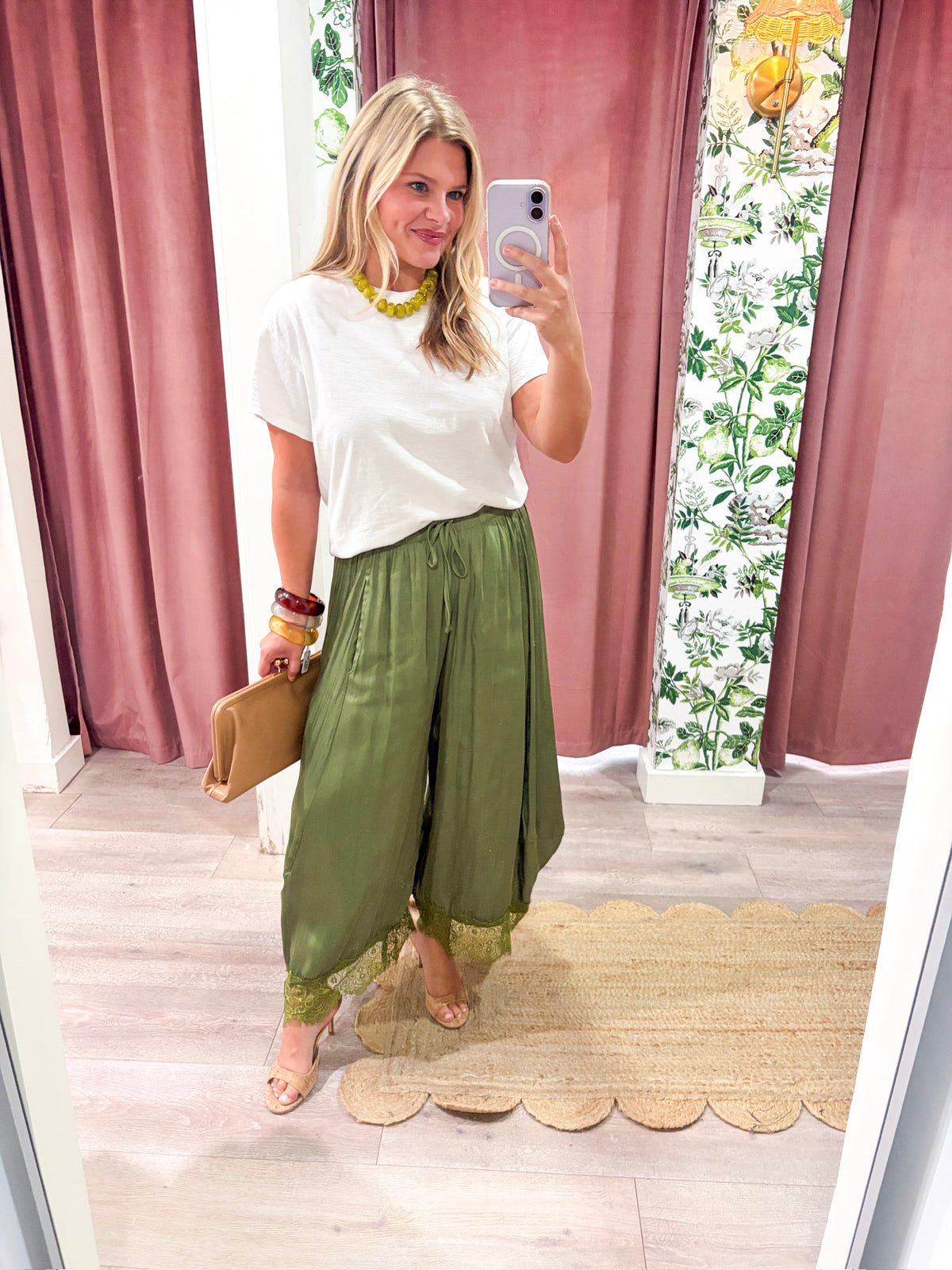 Arabian Nights Balloon Pants-Olive