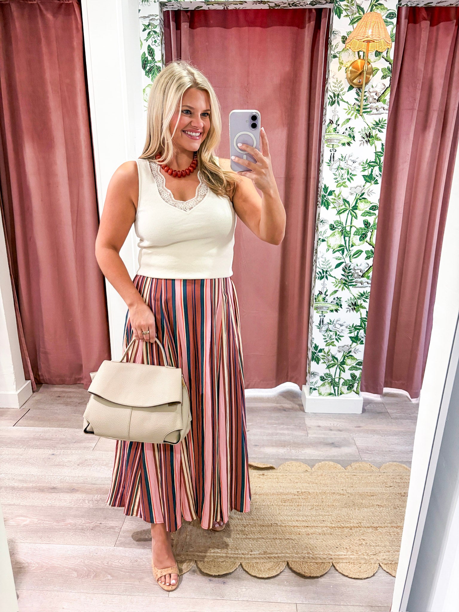 Vivid Hues Midi Skirt