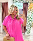 Daylight Bloom Mini Dress-Pink
