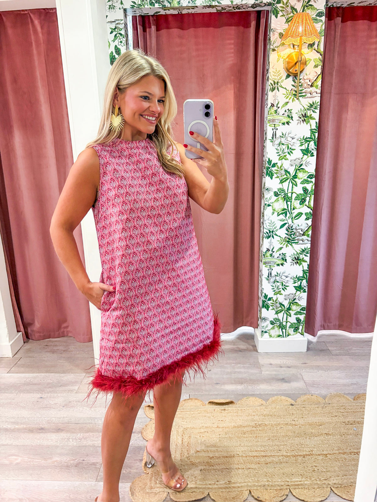 Feather Muse Jacquard Dress