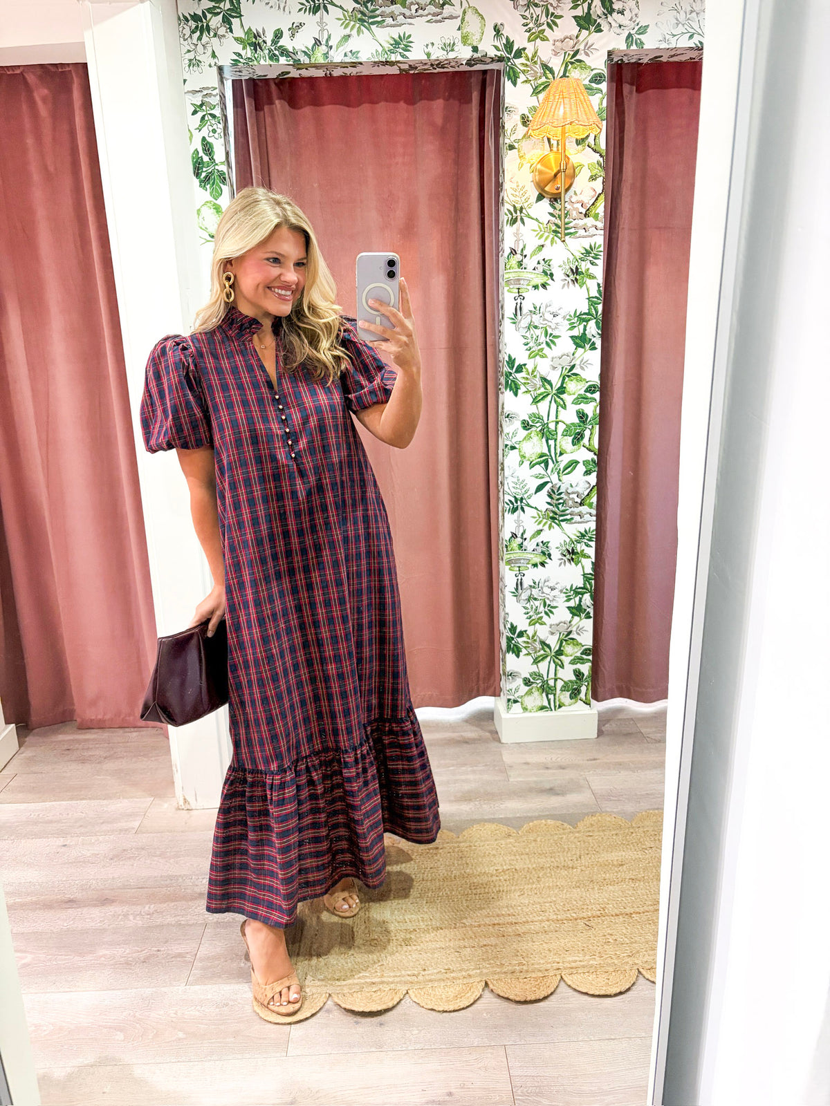 Westbury Plaid Midi Dress