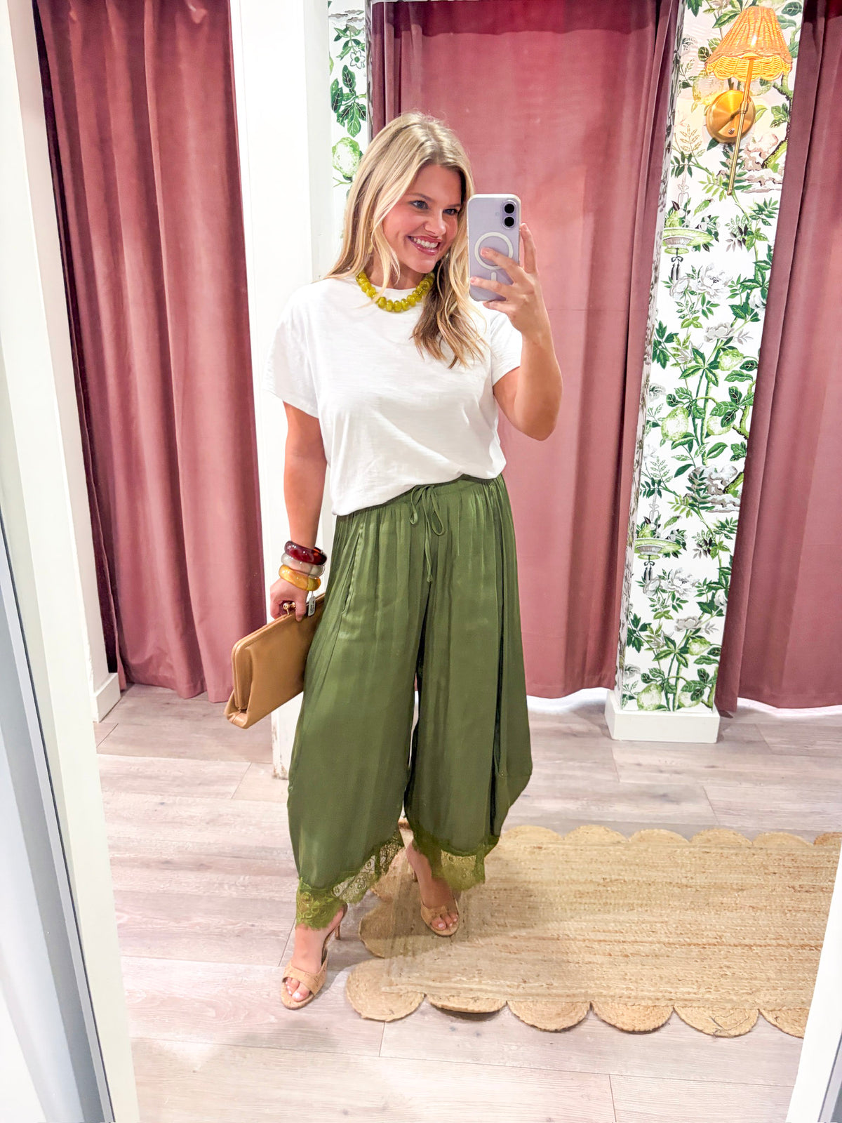 Arabian Nights Balloon Pants-Olive