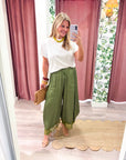 Arabian Nights Balloon Pants-Olive
