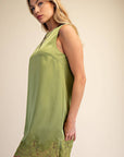 Romantic Evening Mini Dress-Olive