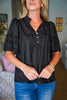 Sweet Harmony Eyelet Top-Black
