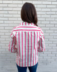 Everly Stripe Top-Pink