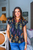 Garden Reverie Botanical Top-Black