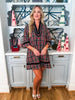 Holiday Cheer Plaid Mini Dress-Black