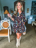 Floral Breeze Tunic Dress- Espresso