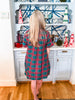 Joyful Plaid Mini Dress-Green