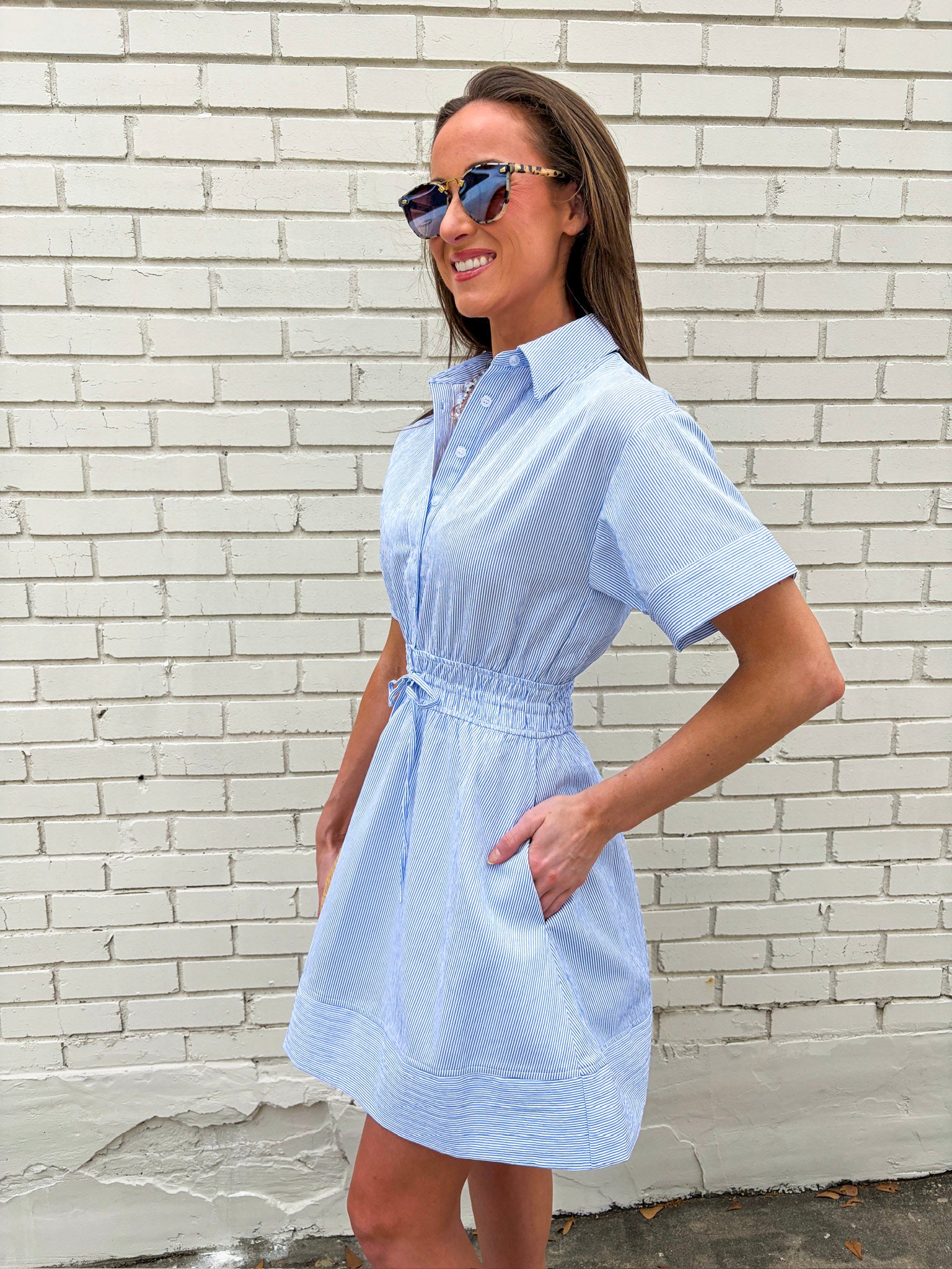 Crisp Summer Button Down Mini Dress
