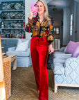 Velvet Kisses Pants-Red