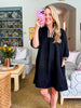 Out and About Jacquard Dress-Black