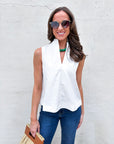 Avery Sleeveless Top-White