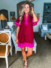 Mykonos Meetup Mini Dress-Burgundy
