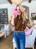 Snapdragon Floral Top-Brown