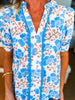 Blue China Floral Top