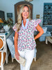 Peony Fields Flutter Sleeve Top