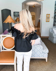 Great Night Off Shoulder Top-Black