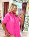 Daylight Bloom Mini Dress-Pink