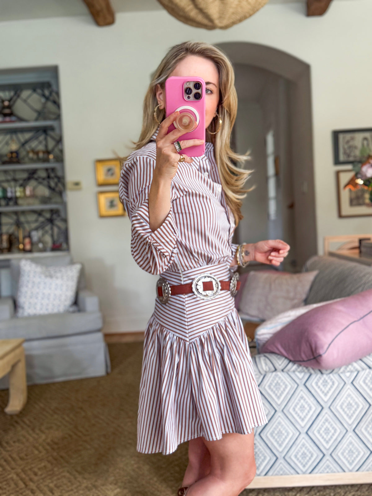Versailles Stripe Mini Dress